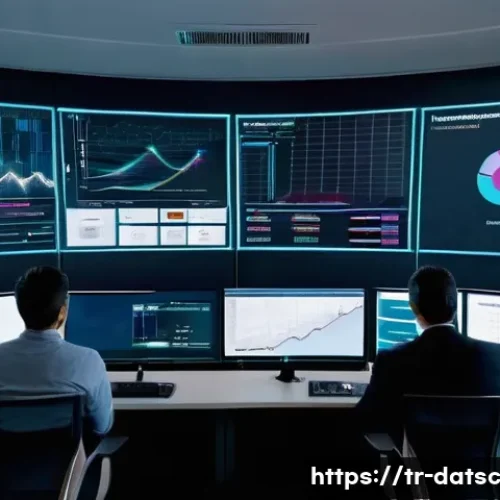Home 31 최신 인공지능 기술을 활용한 데이터베이스 최적화 - A high-tech data center control room in Istanbul, featuring a diverse team of Turkish IT professiona...