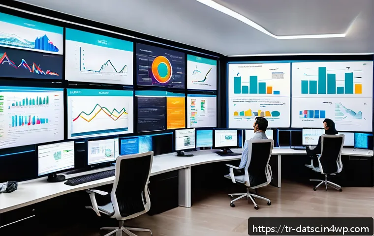 데이터베이스 자동화 도구들을 활용한 최적화 - A modern office environment with diverse Turkish IT professionals collaborating around multiple larg...